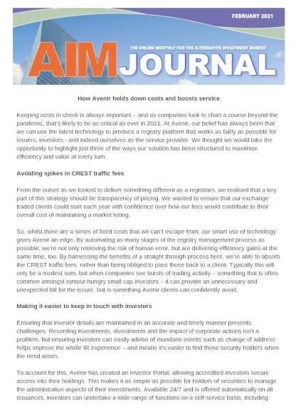 AIM Journal Feb 2021